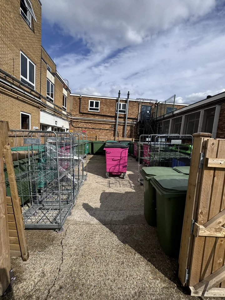 Courtyard after clearance and wash-down