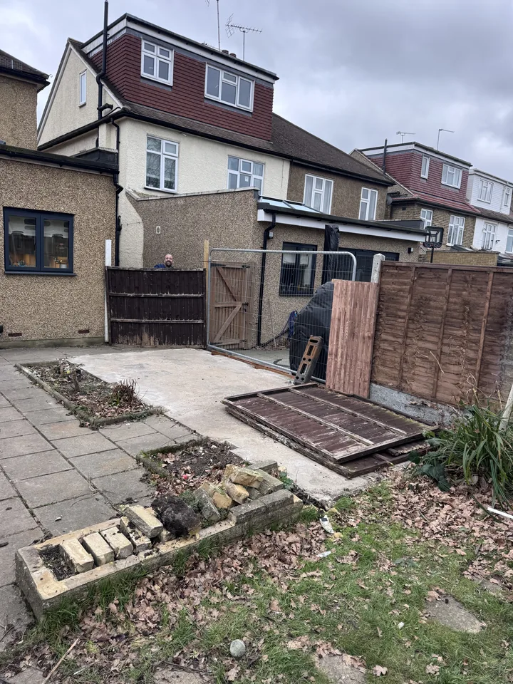 Cleared area after the outbuilding was removed