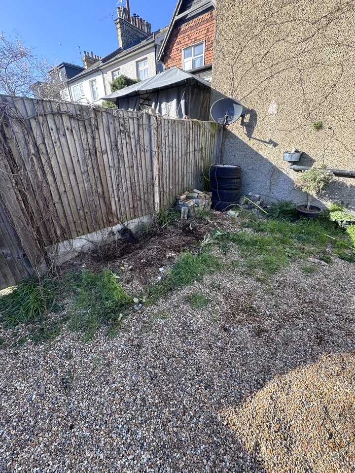 Garden area after waste clearance