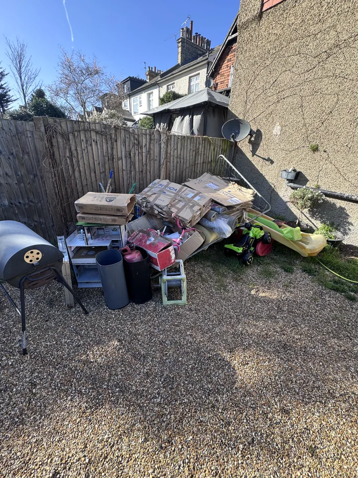 Mixed garden waste before clearance