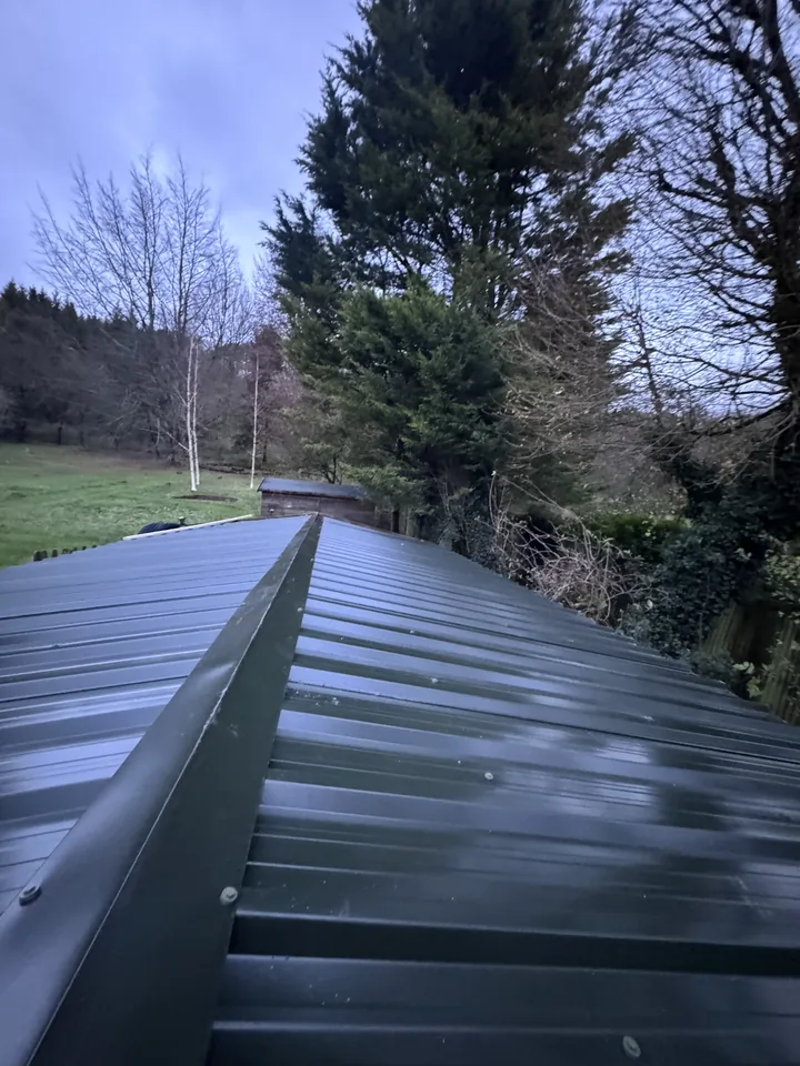 New metal roof fitted to the garage