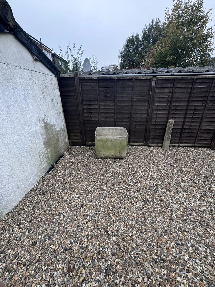 Small tank on gravel before collection